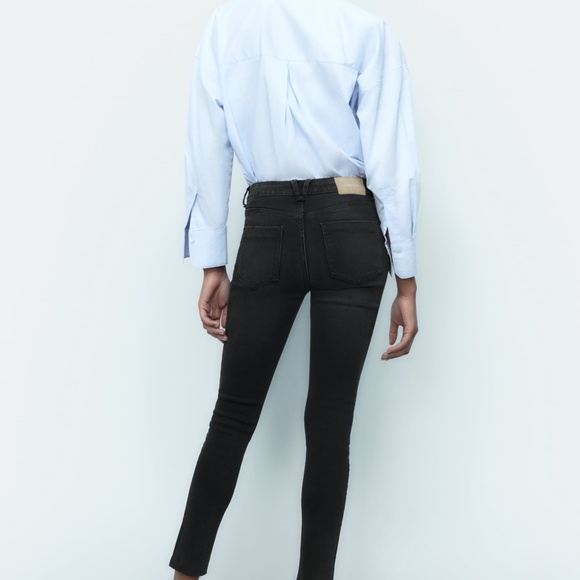 Zara Black Mid Rise Skinny Fit Z1975 - Picture 6 of 7
